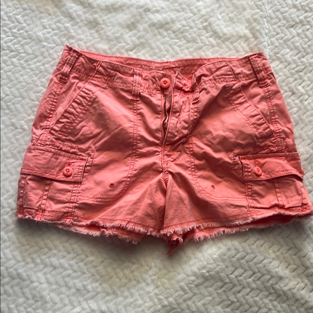 American Eagle Outfitters Pink Cargo Shorts Relaxed Fit